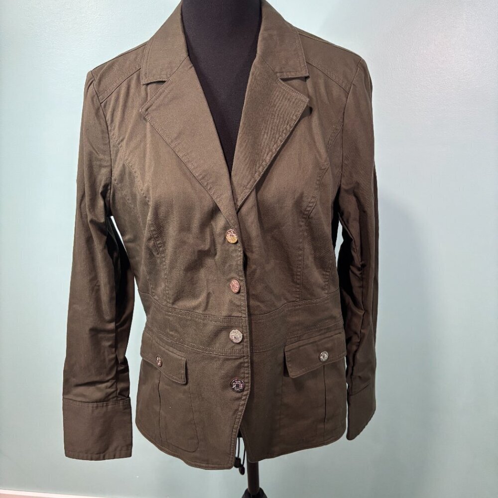 White House Black Market Olive Green Jacket  Size 12                       Lot J